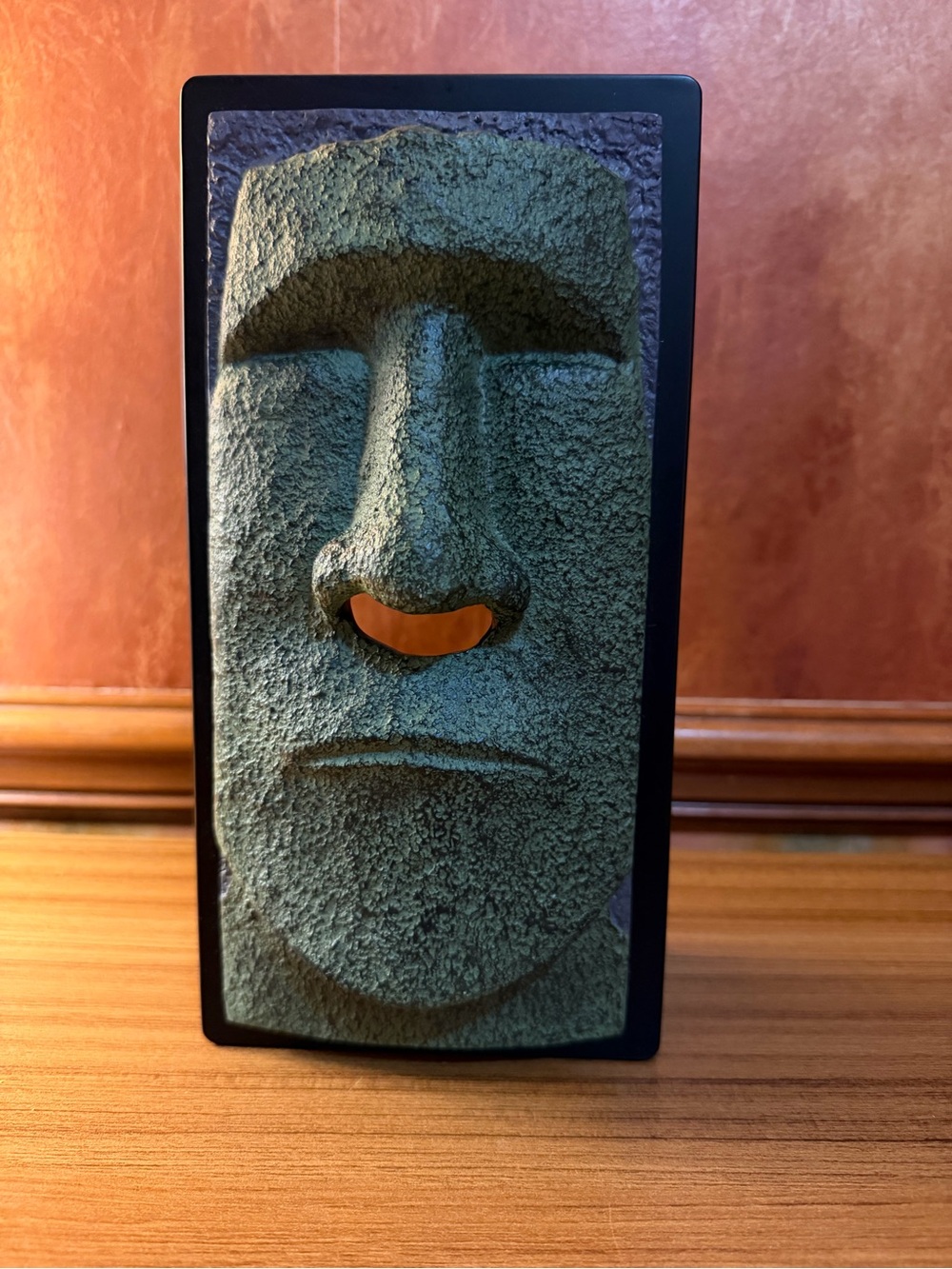 Tiki Moai Easter Island Stone Face Tissue Box Holder Vintage Rotary Hero Inc